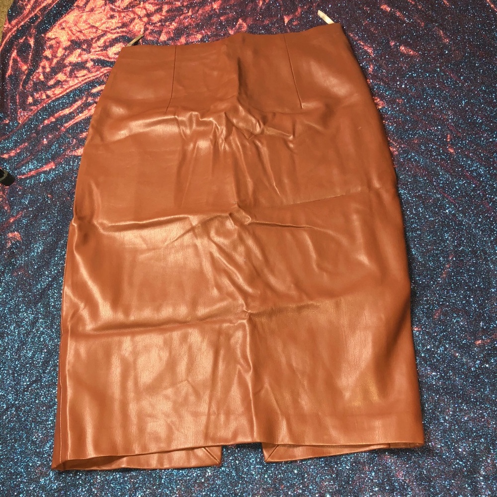 Brown Leather Skirt